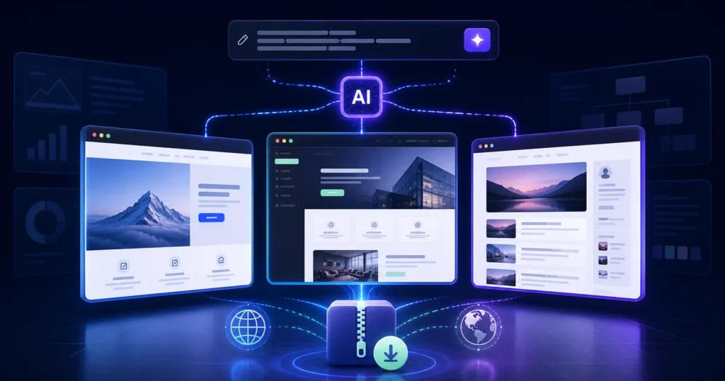 AI White Page generator: landing page, multi-page website and WordPress blog