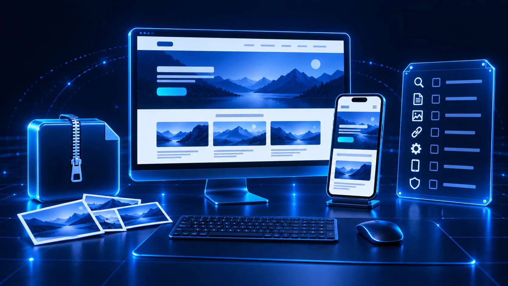 Проверка готового White Page на компьютере и смартфоне вместе с файлами сайта
